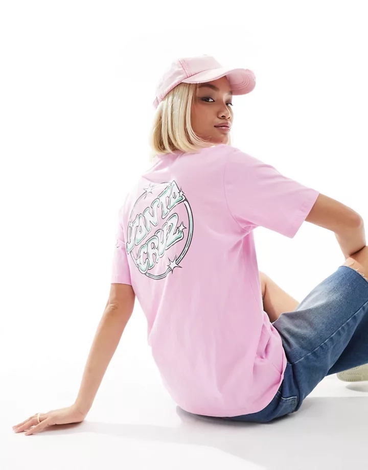 Camiseta rosa con estampado gráfico en la espalda de Sa
