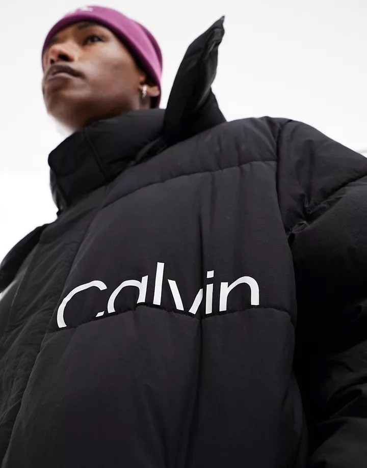 Parka de plumón larga negra Non de Calvin Klein Jeans Essentials Negro Ck 0Q8rbszV