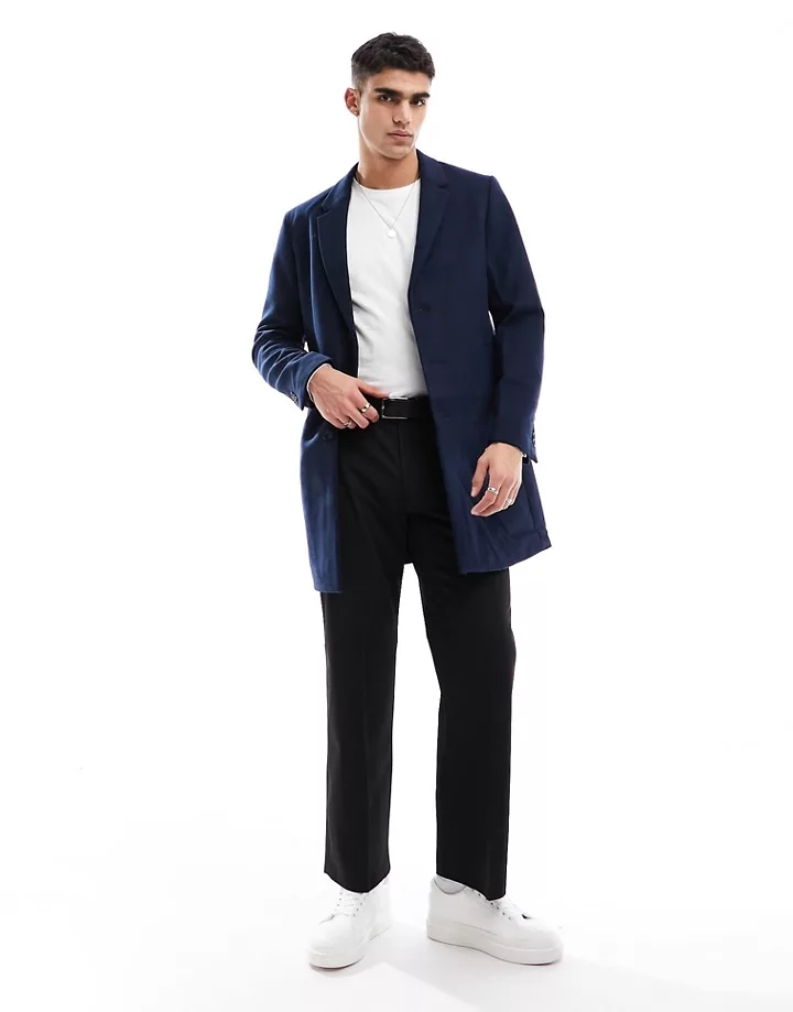 Abrigo de lana azul marino Premium de Jack & Jones Azul marino 1RzlRzX9