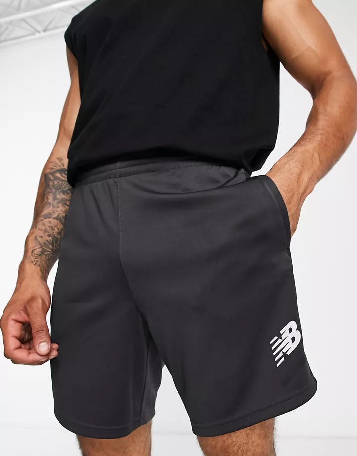 Pantalones cortos negros de fútbol Tenacity Grit de New Balance Negro 2X9Ol2ty