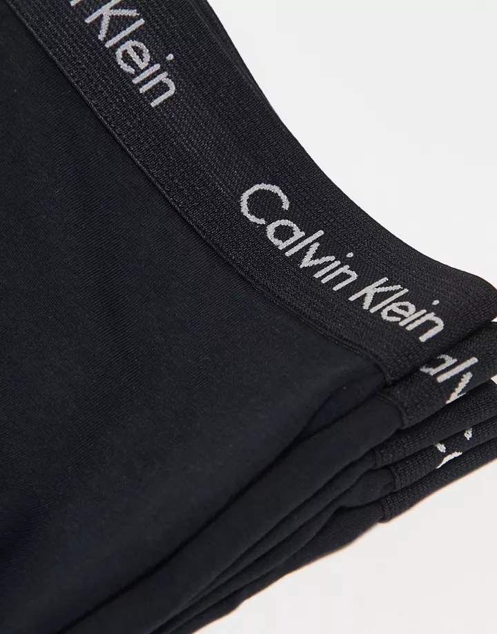 Pack de 3 calzoncillos negros de talle bajo con logo en contraste en la cinturilla de Calvin Klein Negro 2wGwND9r