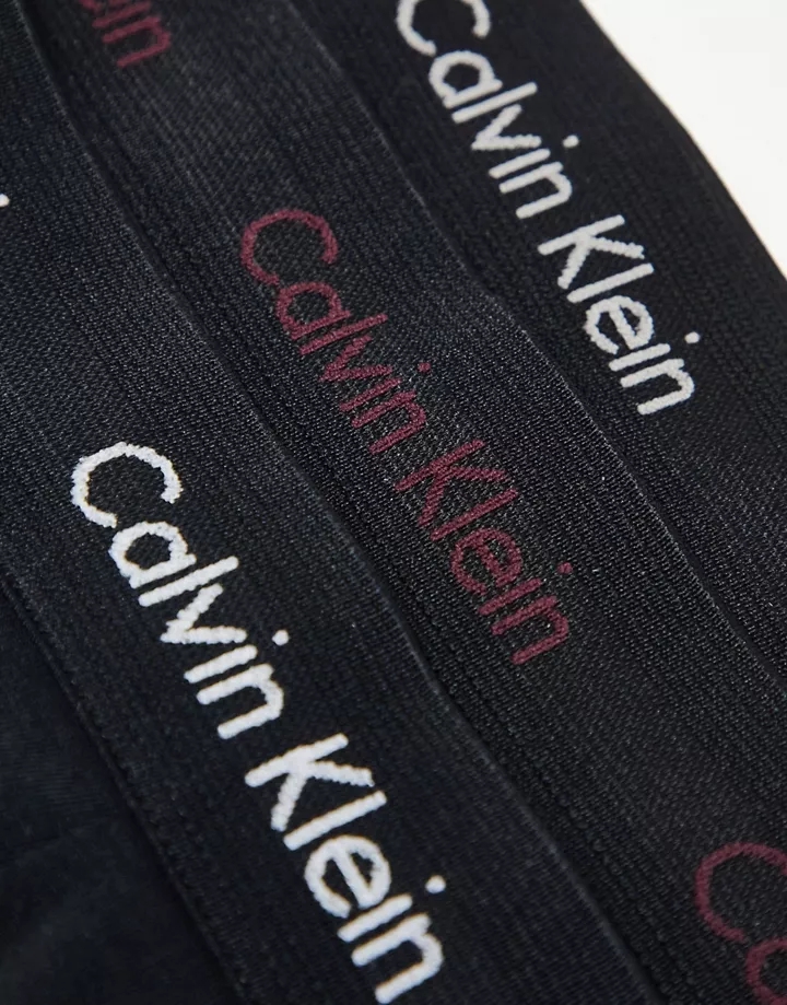 Pack de 3 calzoncillos negros de talle bajo con logo en contraste en la cinturilla de Calvin Klein Negro 2wGwND9r