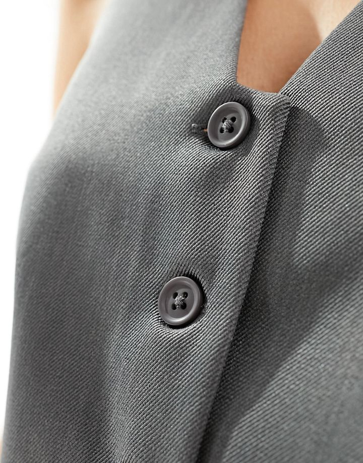 Chaleco de traje gris jaspeado entallado de COLLUSION (parte de un conjunto) Gris carbón 2x1XU2md