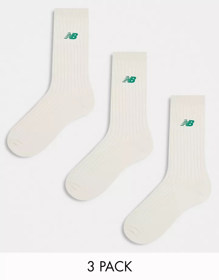 Pack de 3 pares de calcetines deportivos de color blanc