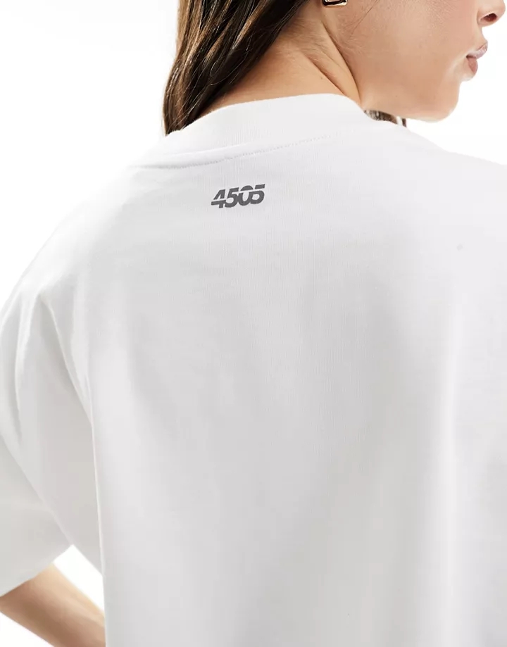 Camiseta corta blanca de corte cuadrado de tejido grueso de secado rápido Icon de 4505 Blanco 3dYGfV4C