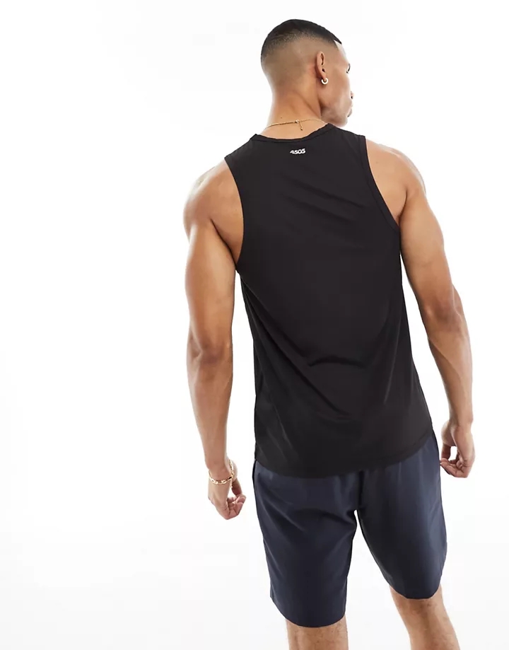 Camiseta negra sin mangas con cuello estilo nadador de tejido de secado rápido Icon de 4505 Negro 3tM57jqJ