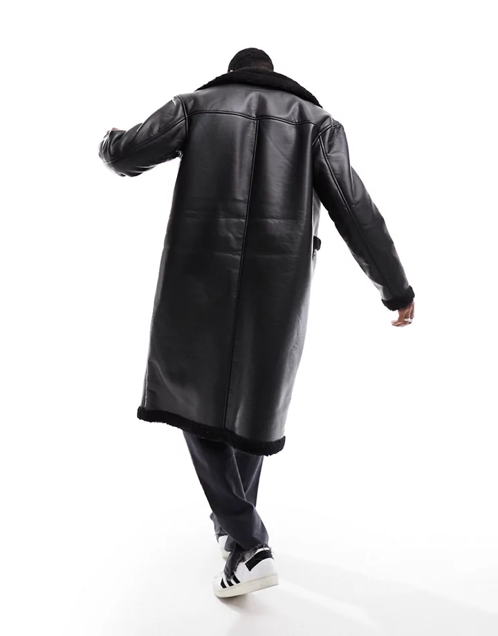 Abrigo negro de borreguito sintético de Jack & Jones Negro 4d4T1680