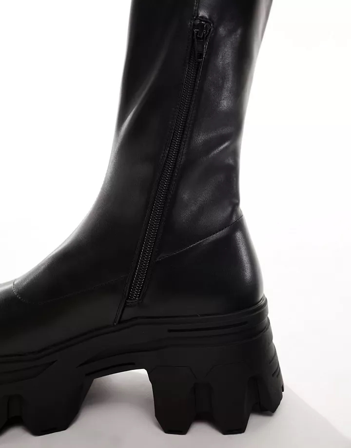 Botas negras por la rodilla con suela gruesa de DESIGN Negro 6HXKDFLw