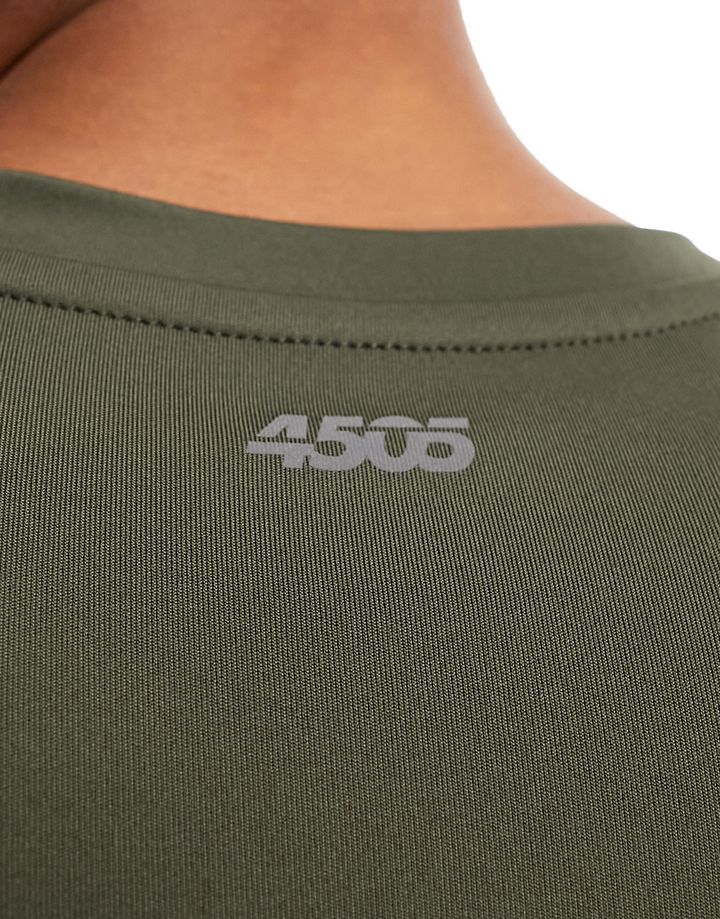Camiseta caqui deportiva ajustada con logo de secado rápido de 4505 Caqui 6RWxPwAD