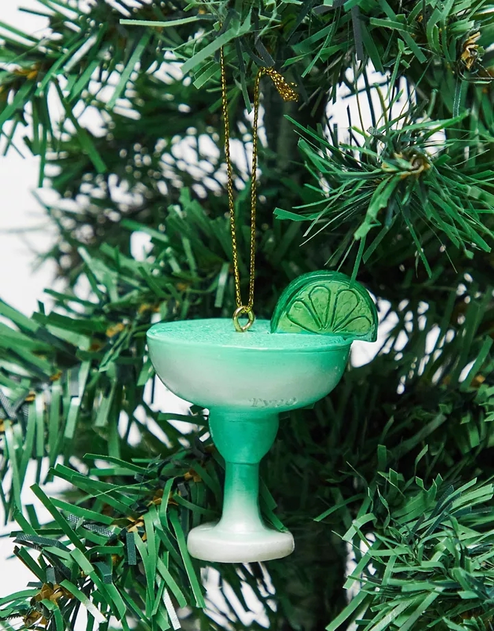 Adorno navideño con diseño de vaso de margarita de TYPO