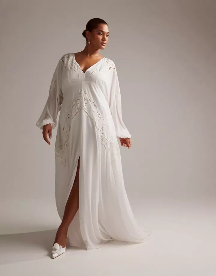 Vestido de novia escotado de manga larga Florence de DE