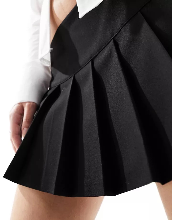 Minifalda negra plisada de Monki Negro 7PRnifAy
