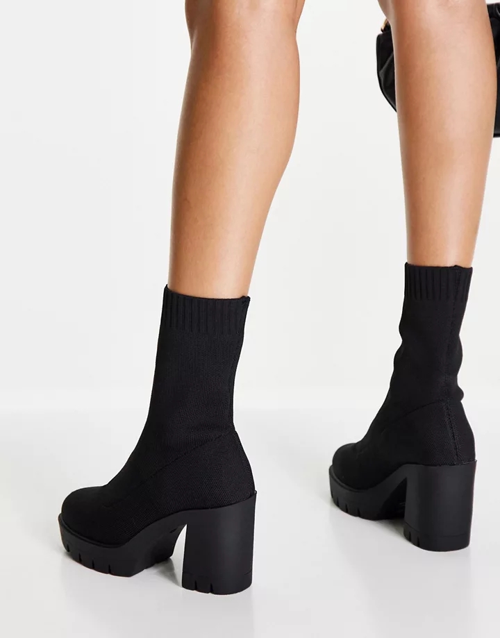 Botas negras estilo calcetín con tacón alto de punto Earthly de DESIGN Negro 7fla6GtI