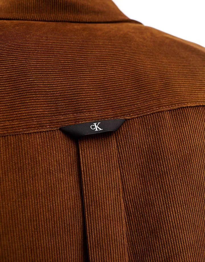 Camisa marrón de corte estándar de pana de Calvin Klein Jeans Marrón chocolate 7jgj28Vs