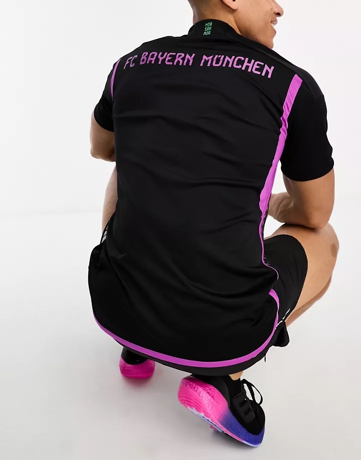 Camiseta negra con diseño del FC Bayern de Múnich de punto de adidas Football Negro 7tGNWH3f
