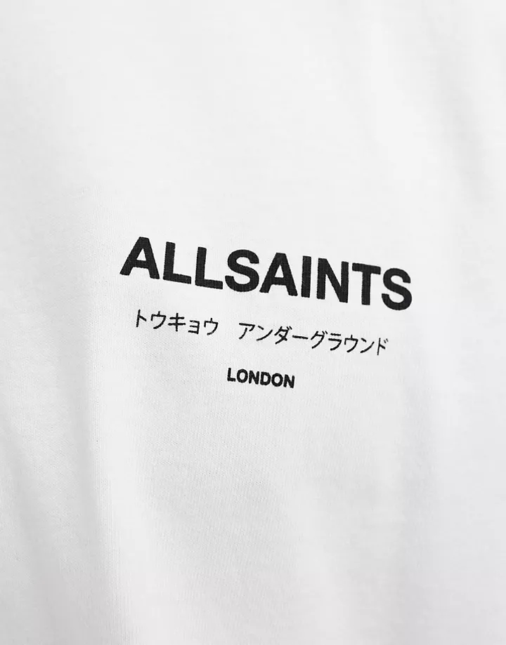 Camiseta blanca extragrande Underground de AllSaints Blanco 87N6G1b1