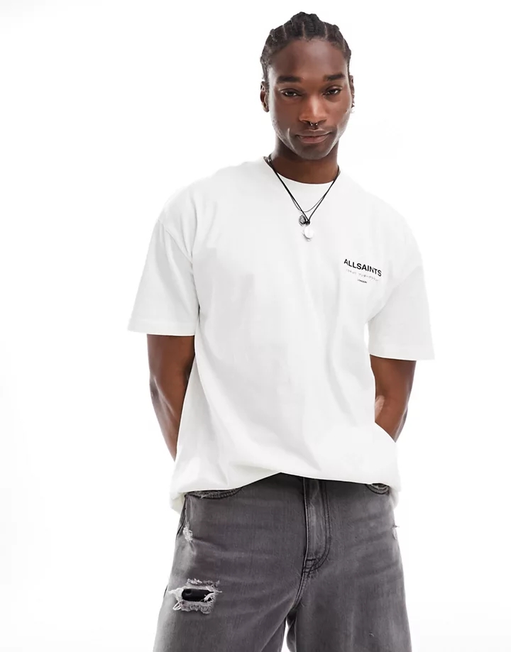 Camiseta blanca extragrande Underground de AllSaints Blanco 87N6G1b1