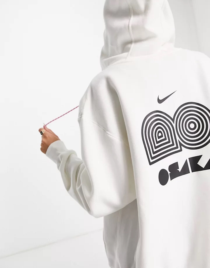 Sudadera blanco vela con capucha y cremallera de felpa Naomi Osaka de Nike Blanco 9uRhdvAF