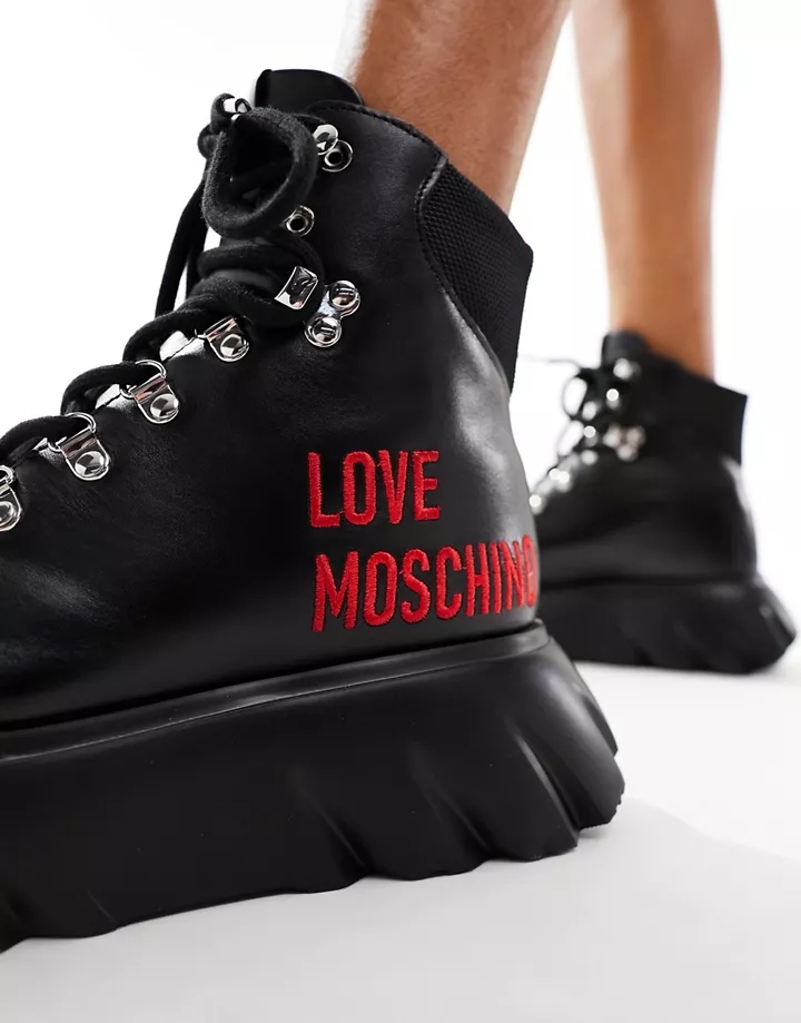 Botines de negros estilo senderismo de Love Moschino Negro Ar1VzCCd