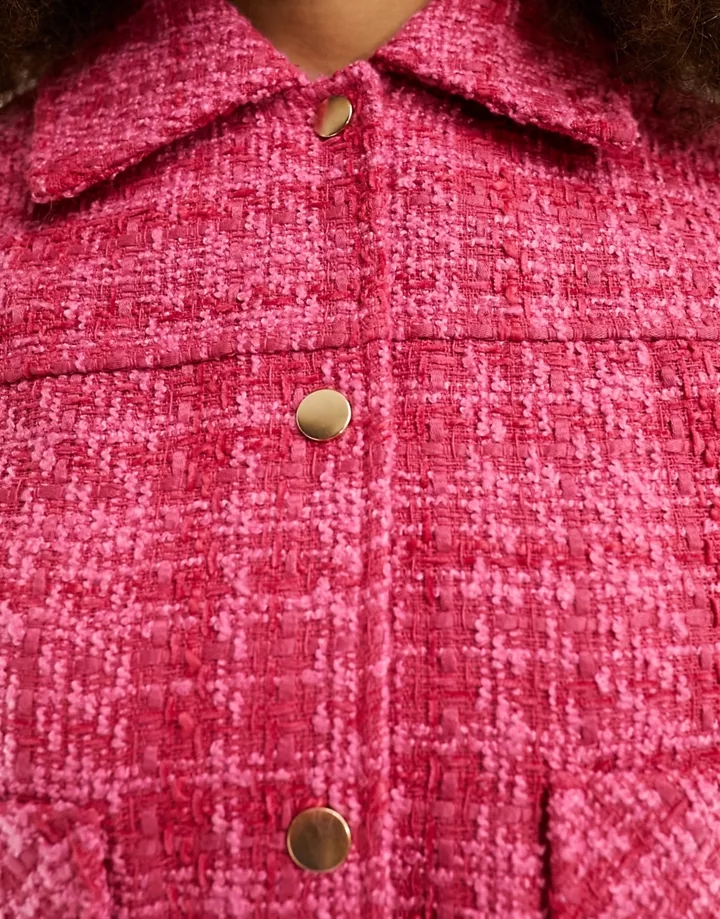 Chaqueta rosa a cuadros de tweed de Pimkie (parte de un conjunto) Tweed rosa aHE2YBRX