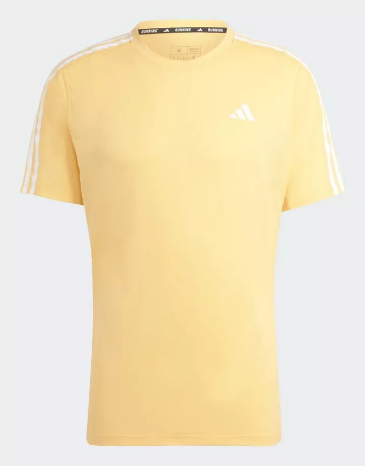 Camiseta naranja con detalle de 3 rayas Own the Run de adidas Chispa aSZD9j0k