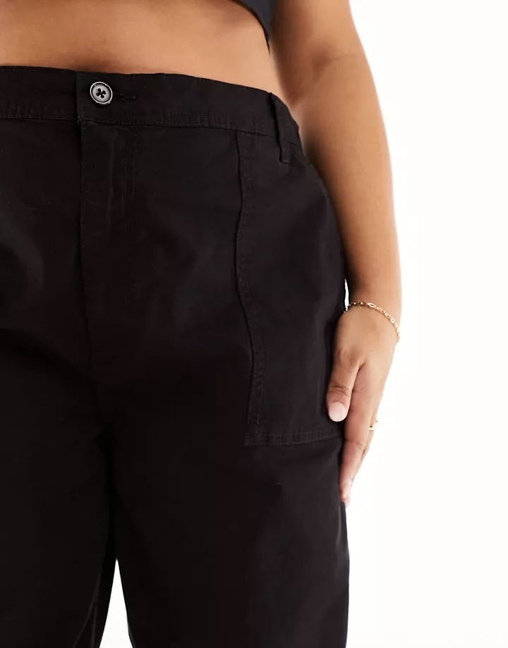 Pantalones cargo negros con cintura elástica de Noisy May Curve Alcaparras ayN6tF7p