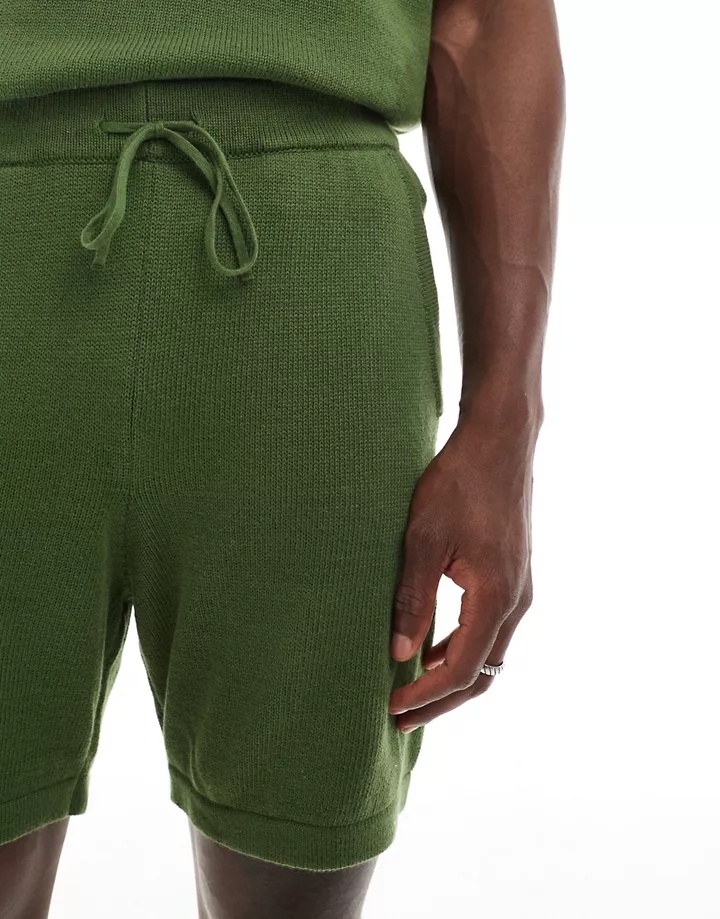 Pantalones cortos caquis de punto algodón de grosor medio de DESIGN (parte de un conjunto) Caqui b6SOBRIY